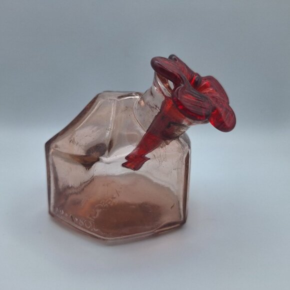 Parasol Triple Hummingbird Feeder Pink Glass Metal Holder Hanging Vintage Flower - Picture 5 of 10